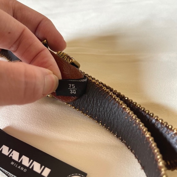 Vintage Nanni Milano Patchwork Leather Belt Size 75/30 NWT Italy - Picture 6 of 9